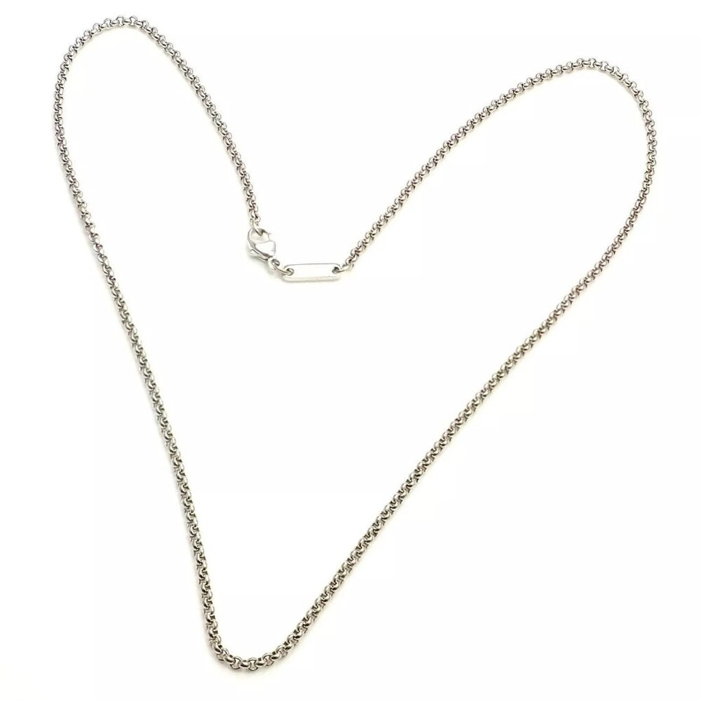 Authentic Chopard 18k White Gold Simple Chain Necklace 16.75"